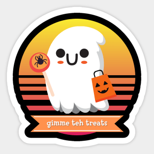 Halloween Cute Ghost Trick-or-Treating Adorable Costume Gimme teh Treats Sticker